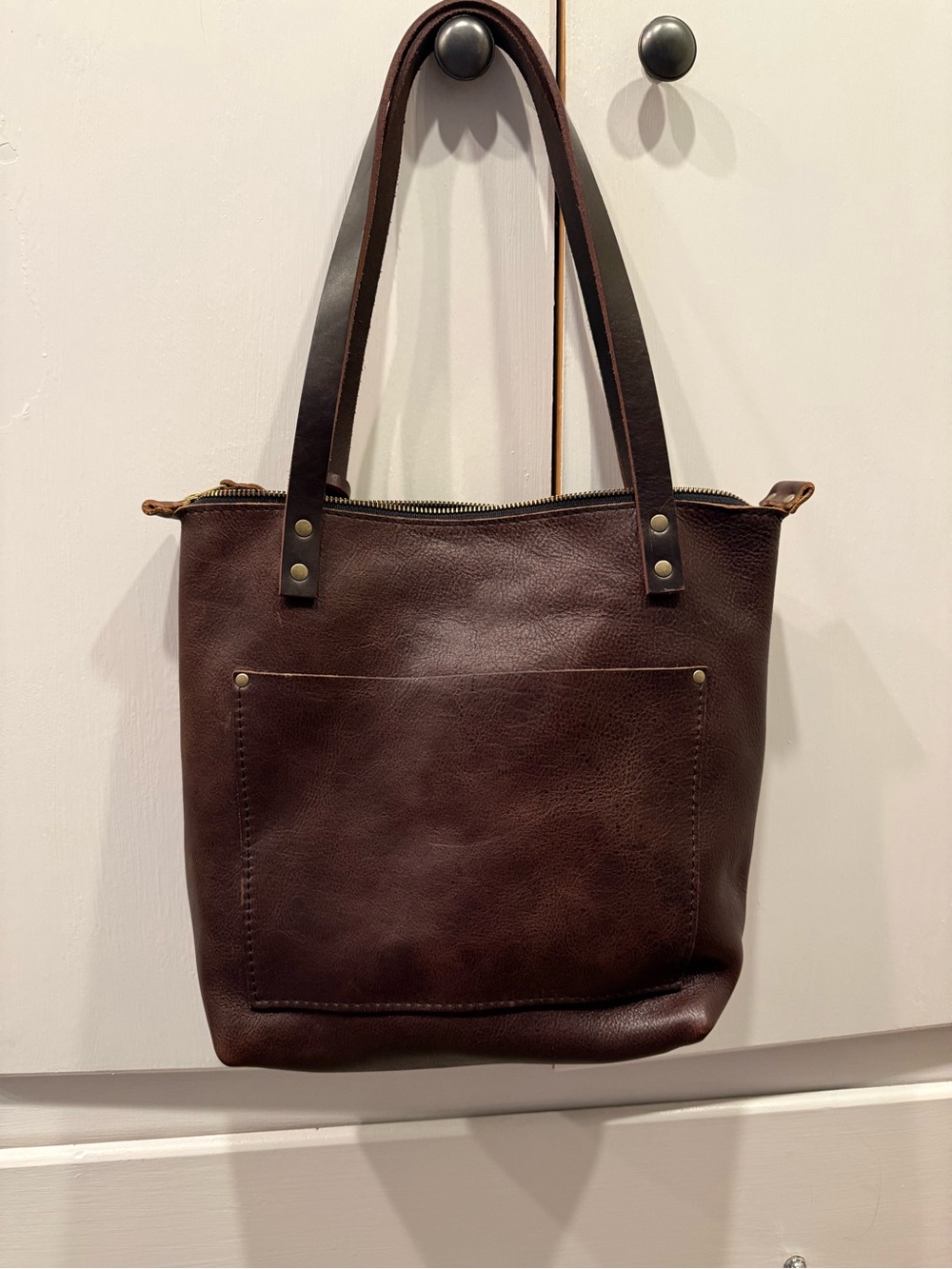 Portland Leather Goods Dark Brown Leather Shoulder Bag - Picture 8 of 12
